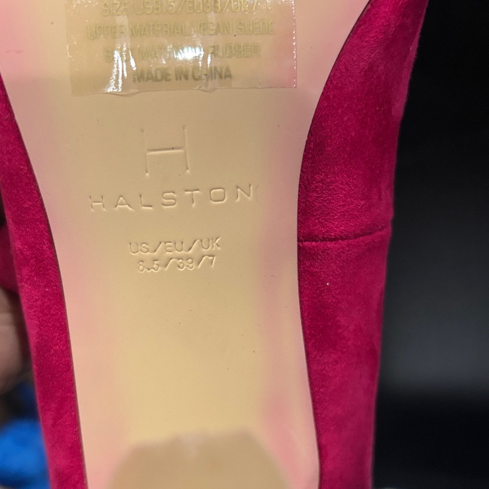 NIB H by Halston Women's Fuschia Pink Vegan Suede Heels - Picture 7 of 8